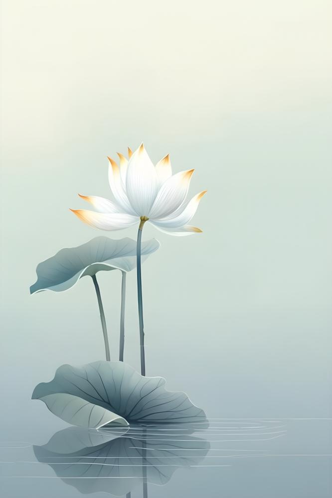 淡雅荷花国风绿色背景