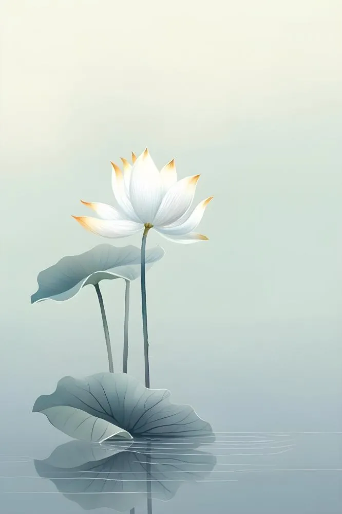 淡雅荷花国风绿色背景(2400x3600)