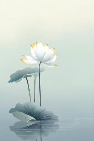 淡雅荷花国风绿色背景