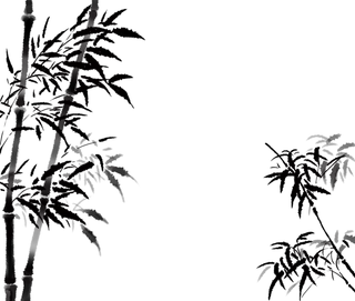 竹子水墨画中国风国画墨水书法竹子画