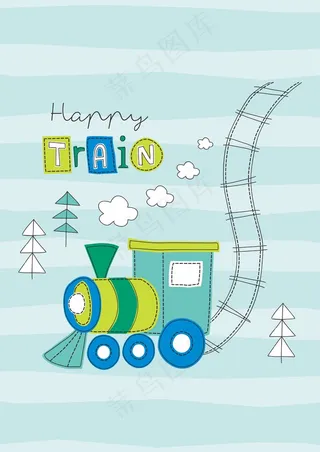 绿色火车头 铁轨