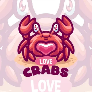 螃蟹-爱心-标识logo设计