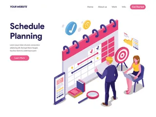 扁平化人物场景办公互联网等距ai矢量设计网页海报UI素材插画