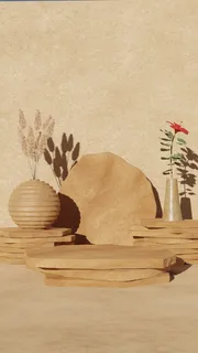 小清新电商c4d场景展台合层背景 小清新电商c4d场景展台合层背景