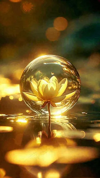 夏季白莲花在水中，水珠露珠阳光，夏至小暑大暑