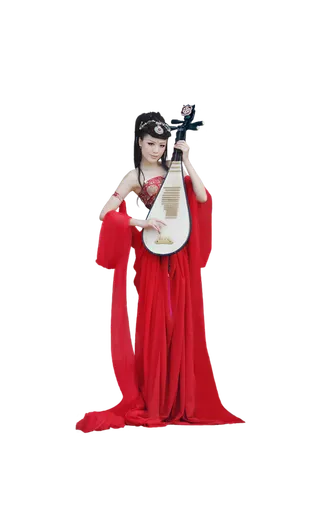 01 (10)免抠元素 免抠摄影 美女 人物 服装 古风 演奏