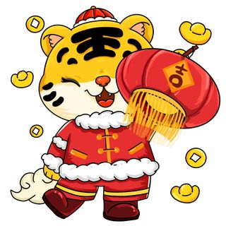 可爱虎年形象卡通新春