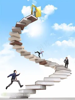 堆叠书本阶梯商务人物图片职场人物