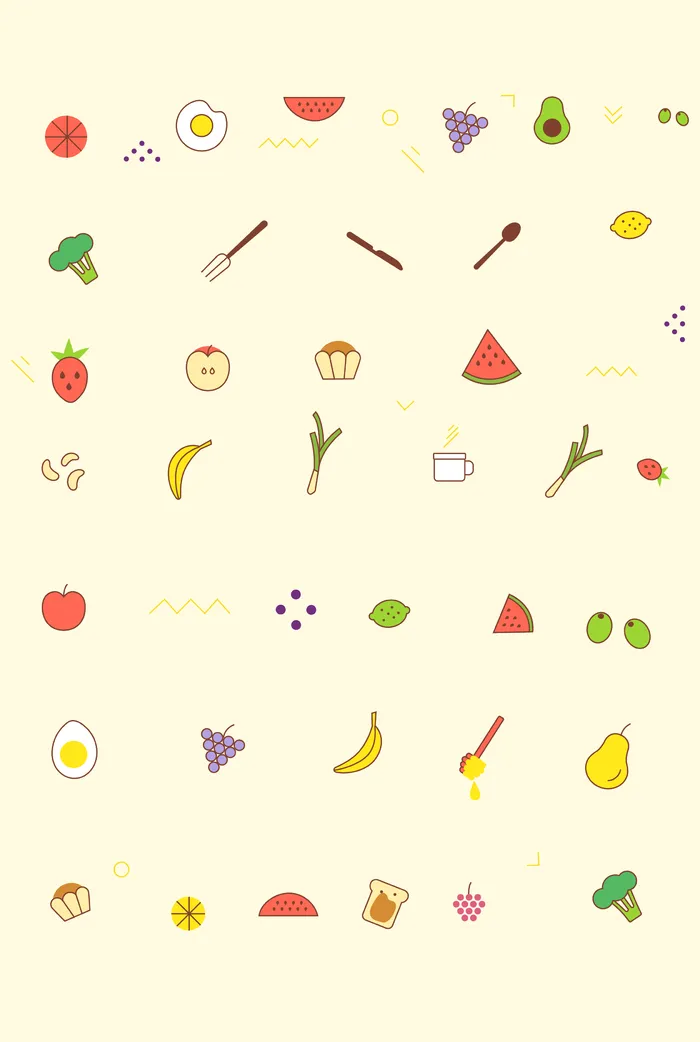 矢量手绘食物元素ai矢量模版下载