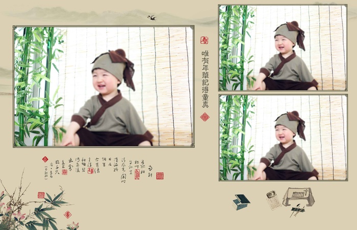 儿童工笔画PSD模板童真-11