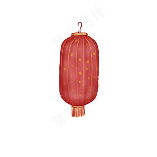 中国风 手绘 卡通元素 传统 复古红 灯笼装饰 PNG 免抠 