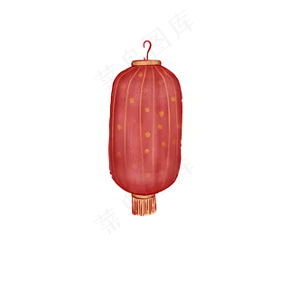 中国风 手绘 卡通元素 传统 复古红 灯笼装饰 PNG 免抠 