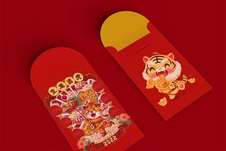 2022年虎年新年春节礼盒场景样机