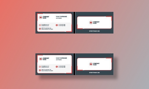 红色主题商务名片矢量素材