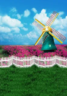 高清背景大图童话大风车