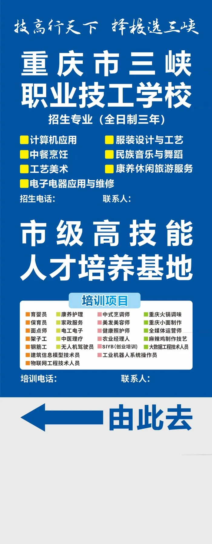 重庆是三峡职业技工学校导视牌cdr矢量模版下载