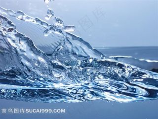 蓝色立体水花背景图片