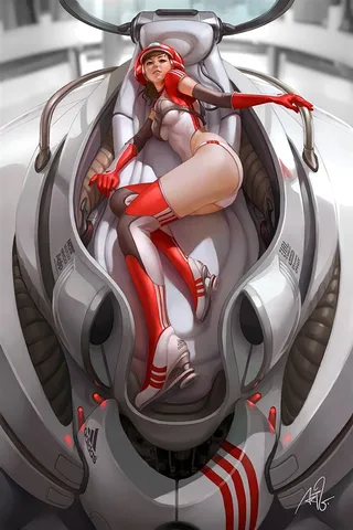 科幻飞船里的卡通美女动漫图片