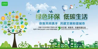 绿色低碳生活从我做起环保宣传海报展板