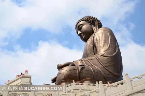 金鼎大佛侧拍摄影图片