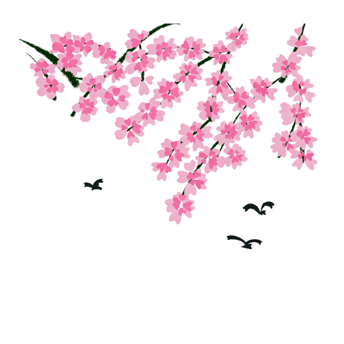 春天浪漫粉红色樱花手绘樱花梅花桃花花朵图片PNG免扣素材