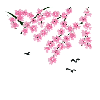 春天浪漫粉红色樱花手绘樱花梅花桃花花朵图片PNG免扣素材