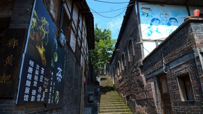 四川尧坝古镇风景摄影图片