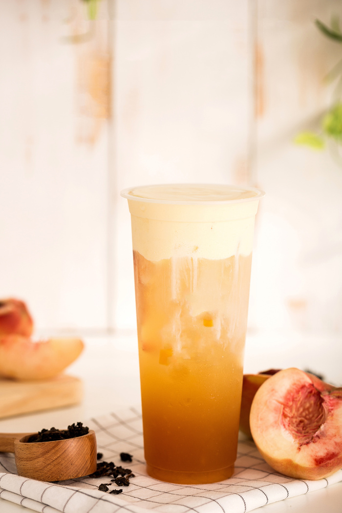 奶茶照片拍摄果汁蜜桃乌龙奶盖