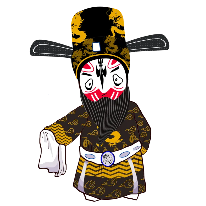 卡通京剧戏剧人物脸谱插画PNG图片 国潮中国风Q版戏剧人物PS素材