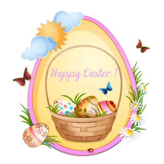复活节装饰元素插画可爱清新风格贴纸(4)