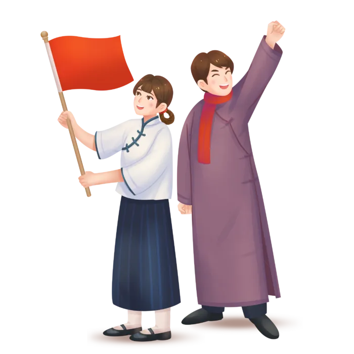 54青年节民国致青春男女插画
