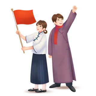 54青年节民国致青春男女插画