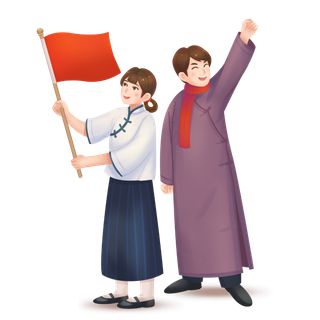 54青年节民国致青春男女插画