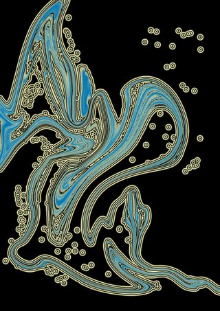 蓝色白色黑色流动画册背景