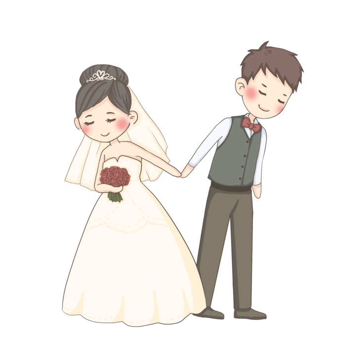 婚纱卡通人物婚礼白纱结婚婚纱摄影手绘