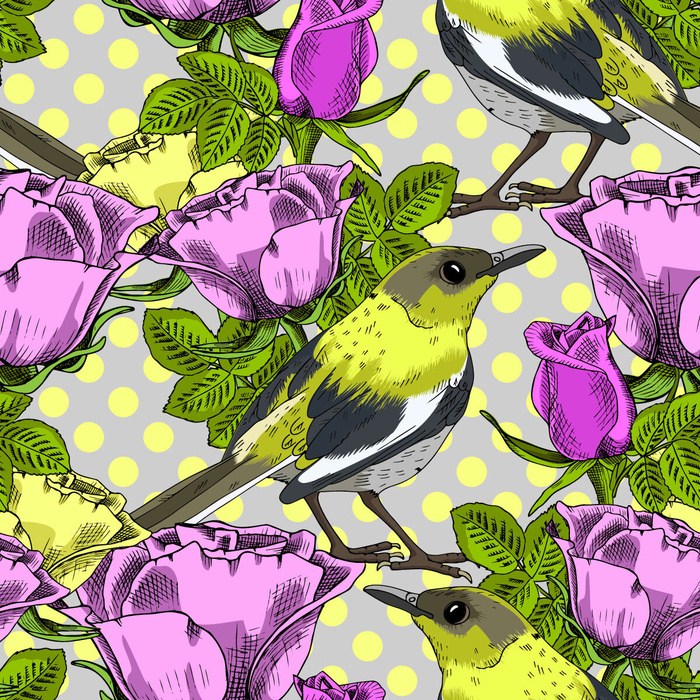 花卉唯美手绘花朵面料纹理手机壳布料面料印花服装矢量图案素材