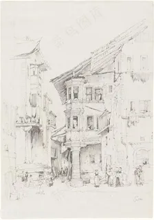 素描建筑装饰画挂画 素描建筑装饰画挂画