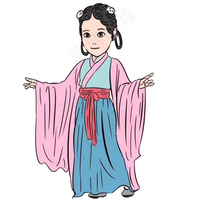 卡通女孩可爱古风