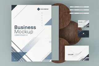 设计办公室品牌标志样机素材