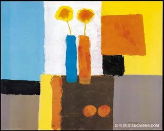 唯美花卉花瓶油画