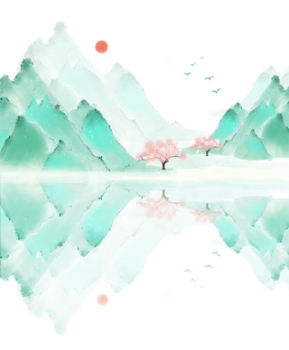 清明元素古风中式清明节山水画中国风