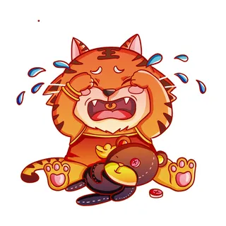 PNG免扣2022虎年新年春节元旦卡通老虎形象图片插画PSD设计素材