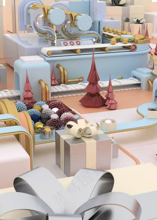 圣诞节3D建模礼品工厂
