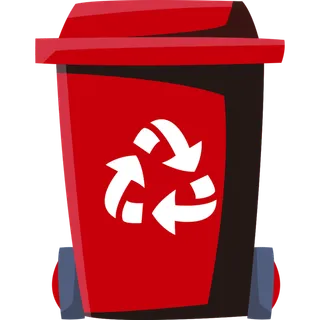 方顶红色垃圾桶图标