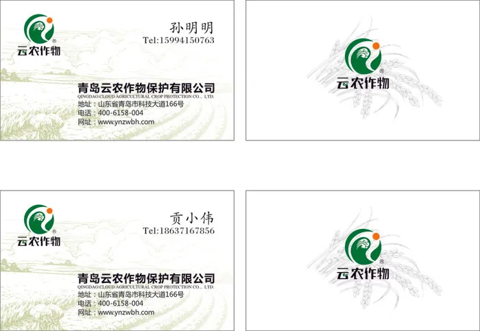 农作物名片设计印刷cdr矢量模版下载