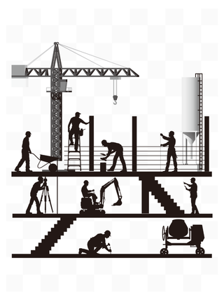 五一劳动节创意剪影元素