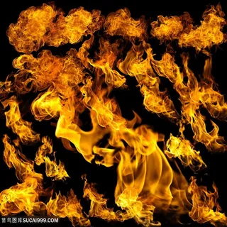 PS后期素材火焰形状火苗爆炸燃烧特效PNG免抠图JPG效果图