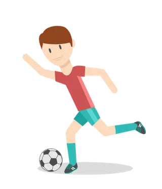 踢足球的小人插图