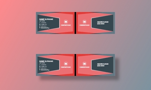 红色主题商务名片矢量素材