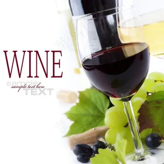 葡萄酒与酒杯图